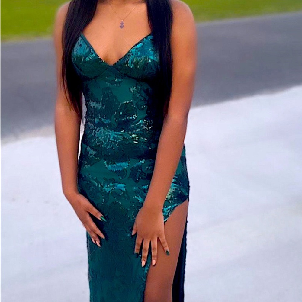 Emerald Green Juniors Formal Dress